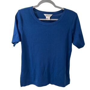 VTG Exclusively Misook Short-Sleeve Knit Top Power Dressing Vintage Workwear